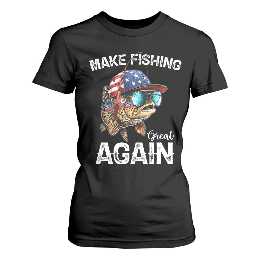 Funny Make Fishing Great Again T Shirt For Women Bass Fishing - Print Your Wear