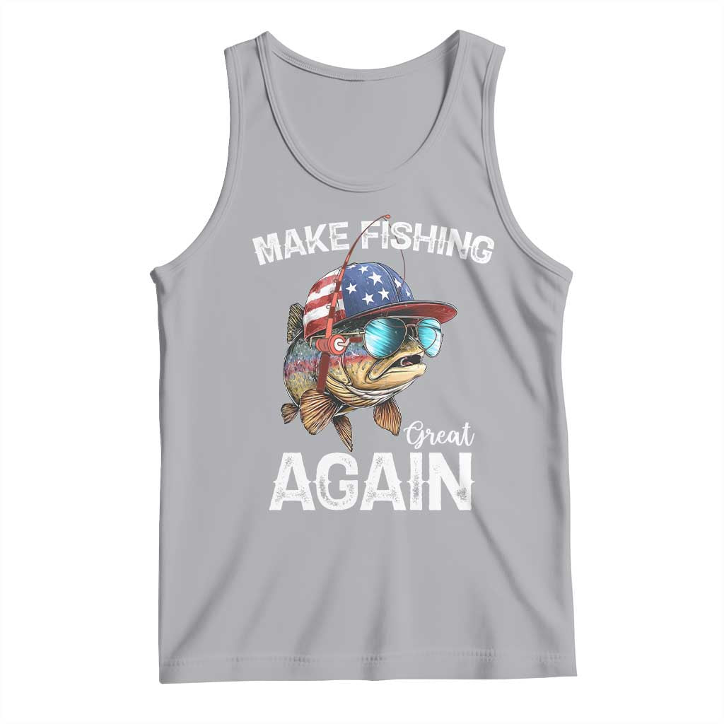 Funny Make Fishing Great Again Tank Top Bass Fishing TS11 Athletic Heather Print Your Wear
