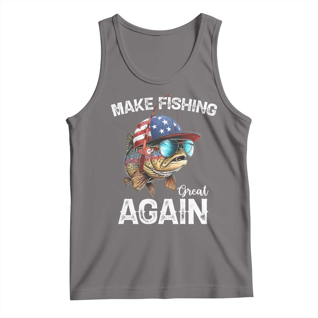 Funny Make Fishing Great Again Tank Top Bass Fishing TS11 Deep Heather Print Your Wear