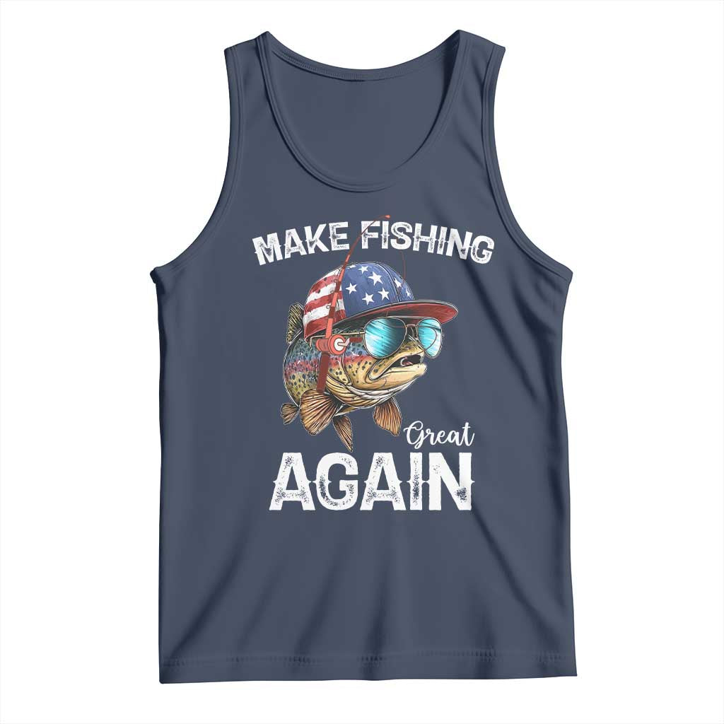 Funny Make Fishing Great Again Tank Top Bass Fishing TS11 Navy Print Your Wear