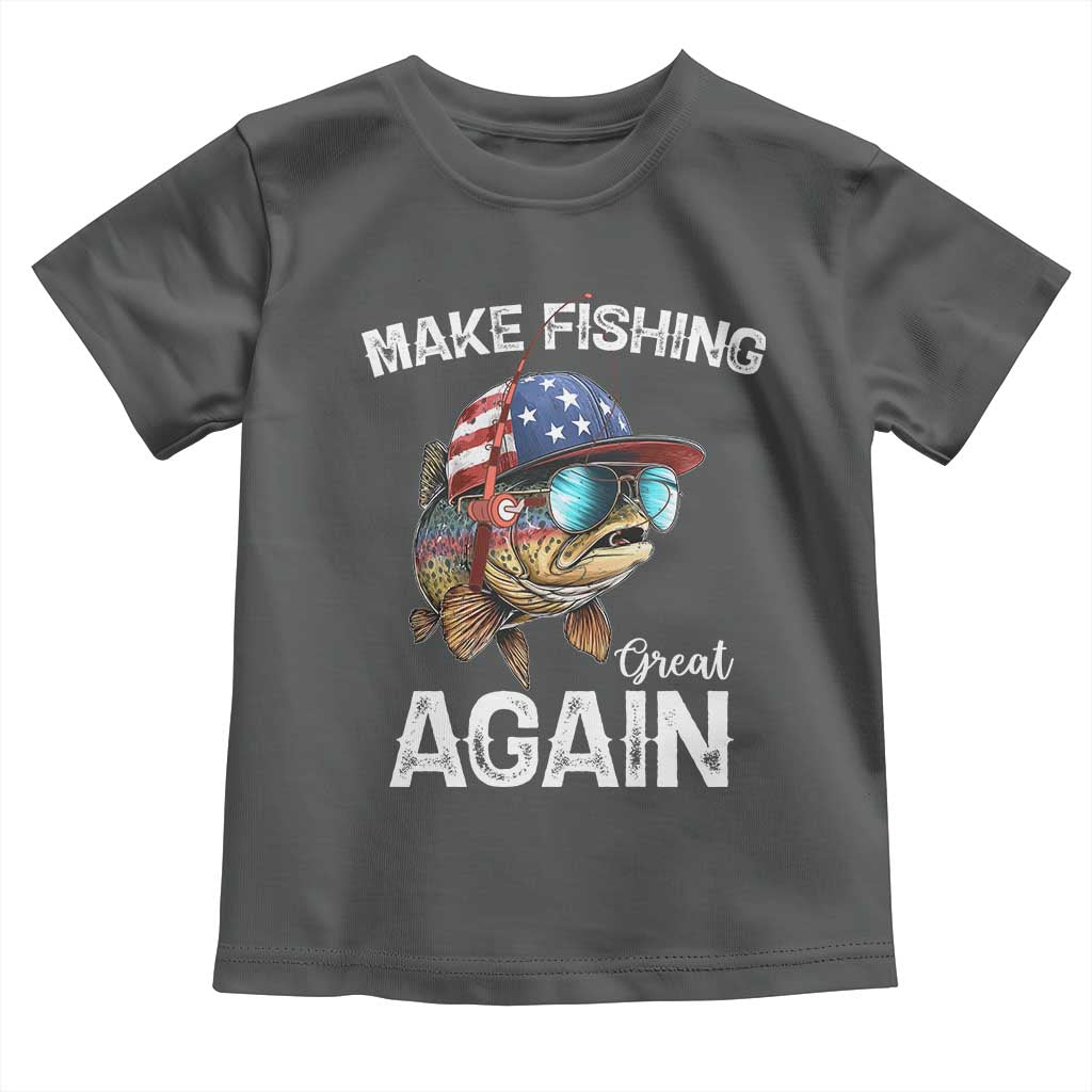 Funny Make Fishing Great Again Toddler T Shirt Bass Fishing TS11 Dark Heather Print Your Wear