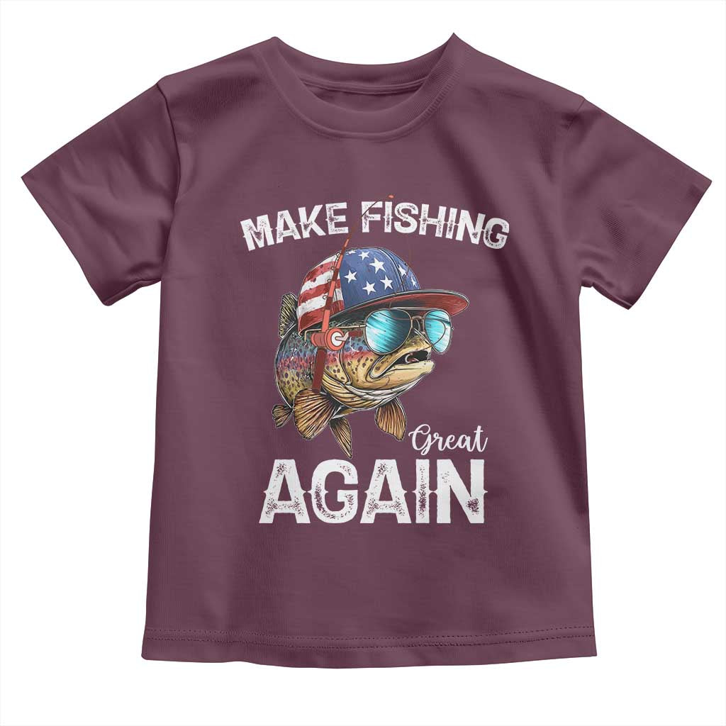 Funny Make Fishing Great Again Toddler T Shirt Bass Fishing TS11 Maroon Print Your Wear