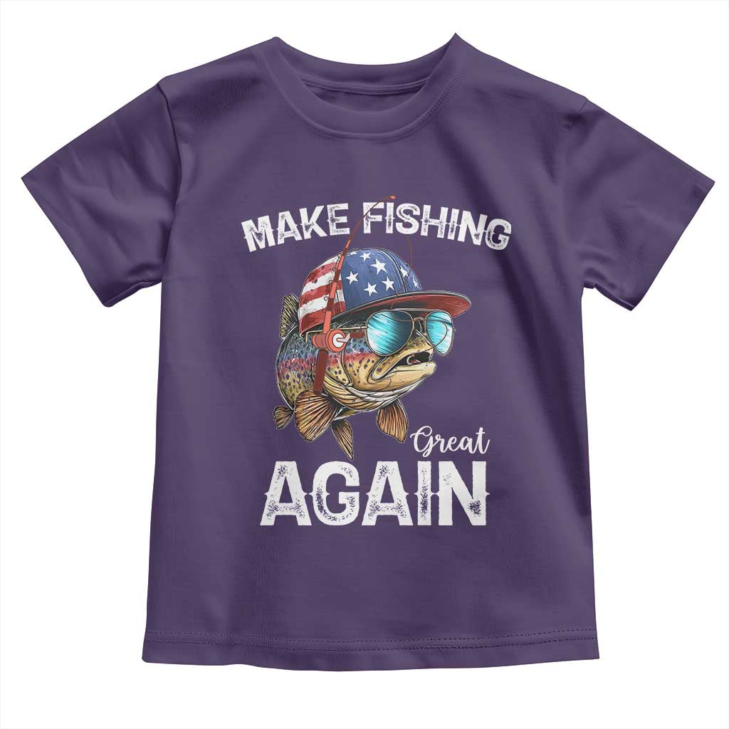 Funny Make Fishing Great Again Toddler T Shirt Bass Fishing TS11 Purple Print Your Wear