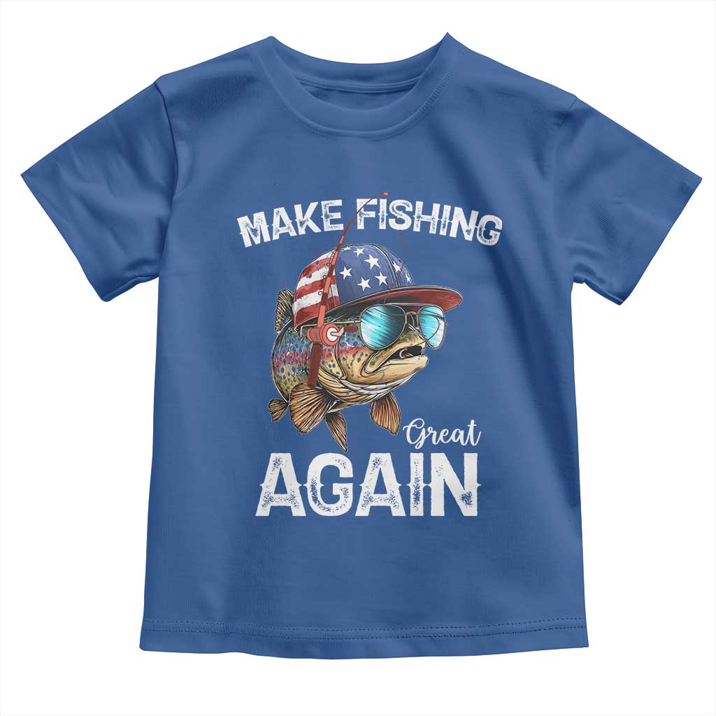 Funny Make Fishing Great Again Toddler T Shirt Bass Fishing TS11 Royal Blue Print Your Wear