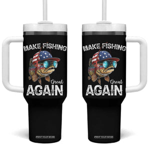 Funny Make Fishing Great Again Tumbler With Handle Bass Fishing TS11 One Size: 40 oz Black Print Your Wear