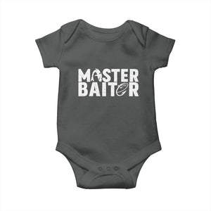 Funny Master Baiter Baby Onesie Fishing Fisherman Adult Jokes Father's Day TS11 Dark Heather Print Your Wear