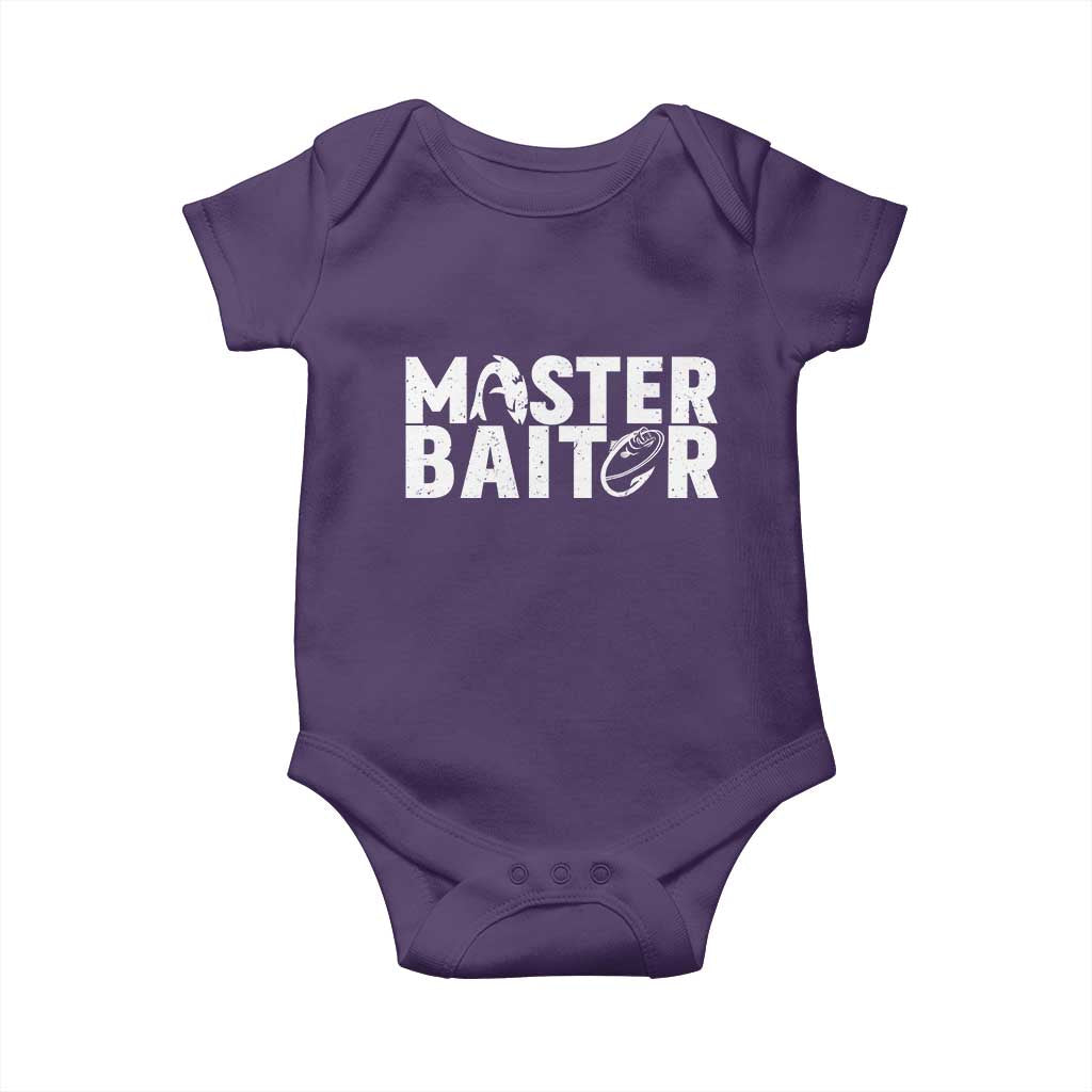 Funny Master Baiter Baby Onesie Fishing Fisherman Adult Jokes Father's Day TS11 Purple Print Your Wear