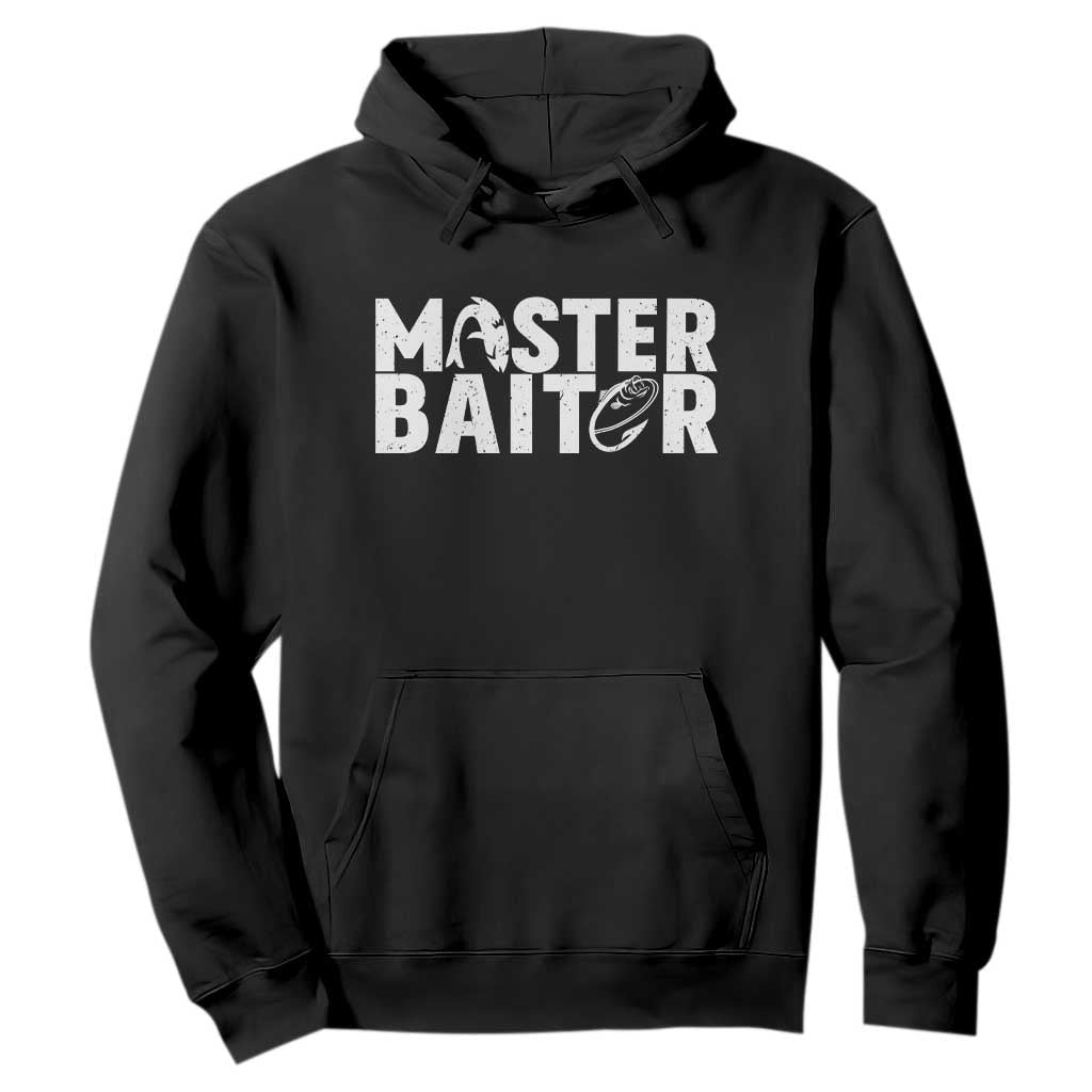 Funny Master Baiter Hoodie Fishing Fisherman Adult Jokes Father's Day TS11 Black Print Your Wear