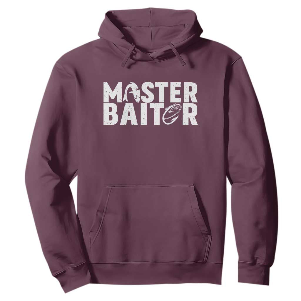 Funny Master Baiter Hoodie Fishing Fisherman Adult Jokes Father's Day TS11 Maroon Print Your Wear
