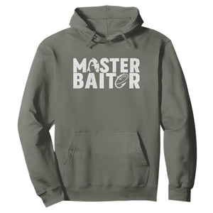 Funny Master Baiter Hoodie Fishing Fisherman Adult Jokes Father's Day TS11 Military Green Print Your Wear
