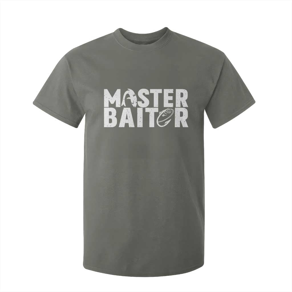 Funny Master Baiter T Shirt For Kid Fishing Fisherman Adult Jokes Father's Day TS11 Military Green Print Your Wear