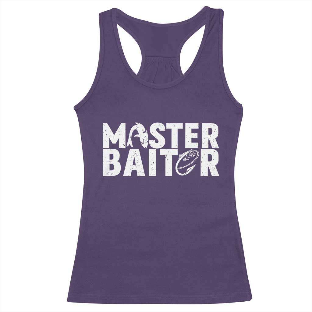 Funny Master Baiter Racerback Tank Top Fishing Fisherman Adult Jokes Father's Day TS11 Purple Print Your Wear