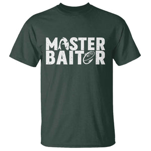 Funny Master Baiter T Shirt Fishing Fisherman Adult Jokes Father's Day TS11 Dark Forest Green Print Your Wear