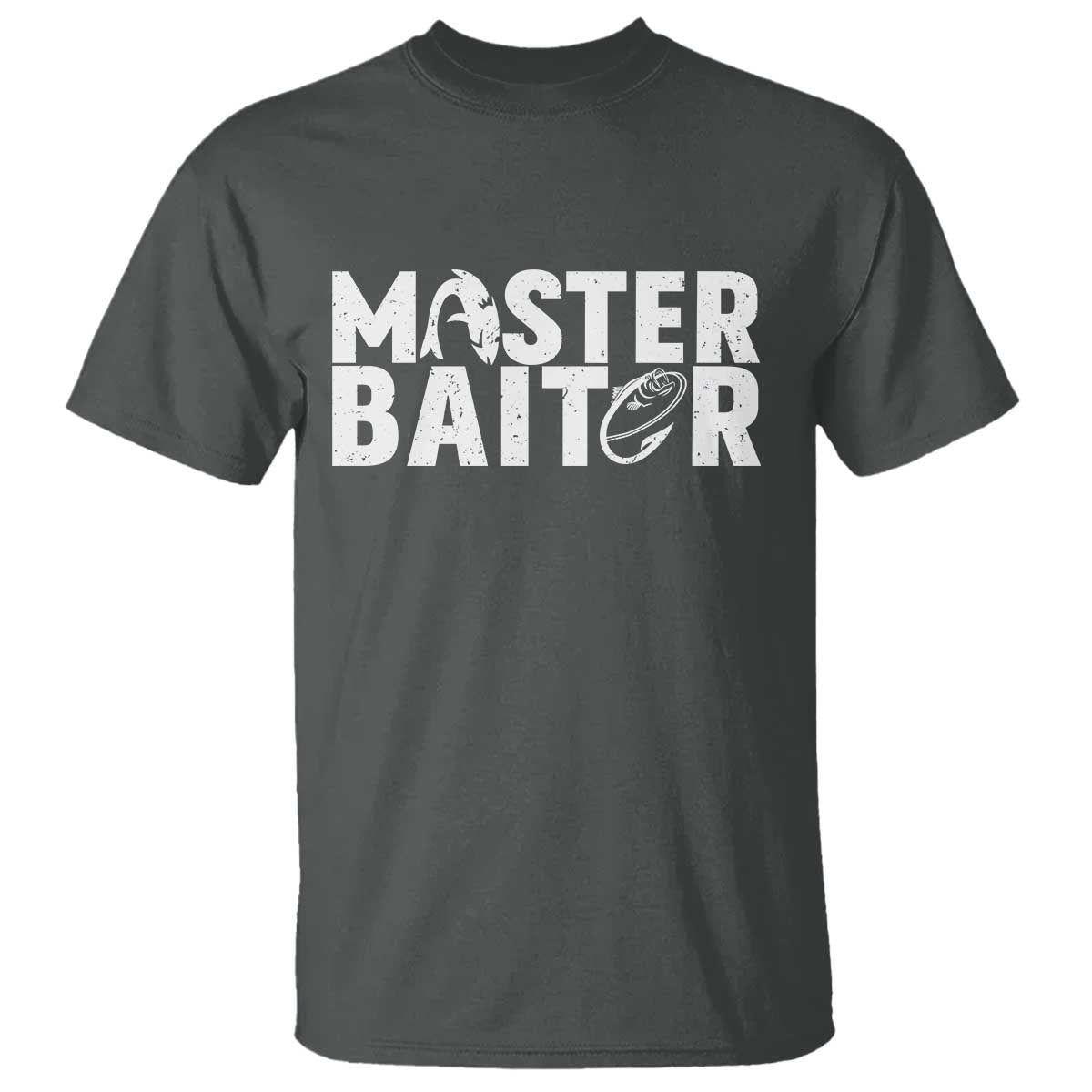 Funny Master Baiter T Shirt Fishing Fisherman Adult Jokes Father's Day TS11 Dark Heather Print Your Wear