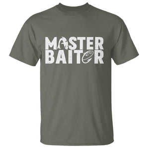 Funny Master Baiter T Shirt Fishing Fisherman Adult Jokes Father's Day TS11 Military Green Print Your Wear