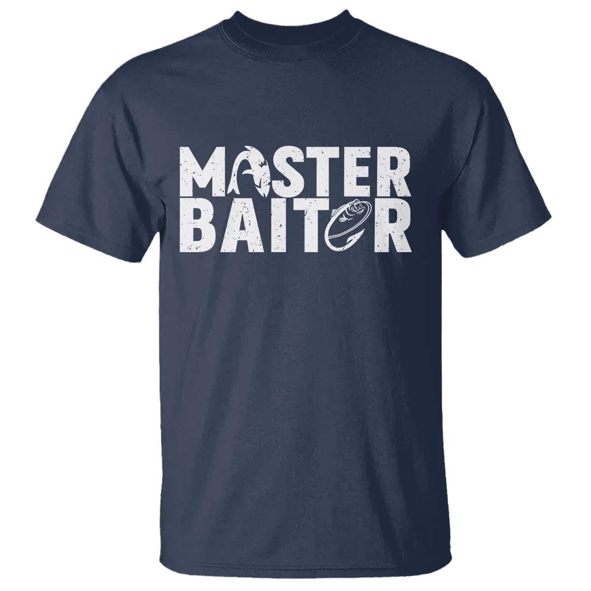 Funny Master Baiter T Shirt Fishing Fisherman Adult Jokes Father's Day TS11 Navy Print Your Wear