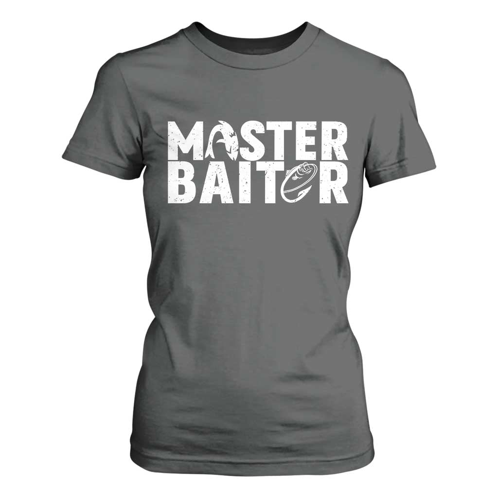 Funny Master Baiter T Shirt For Women Fishing Fisherman Adult Jokes Father's Day TS11 Dark Heather Print Your Wear