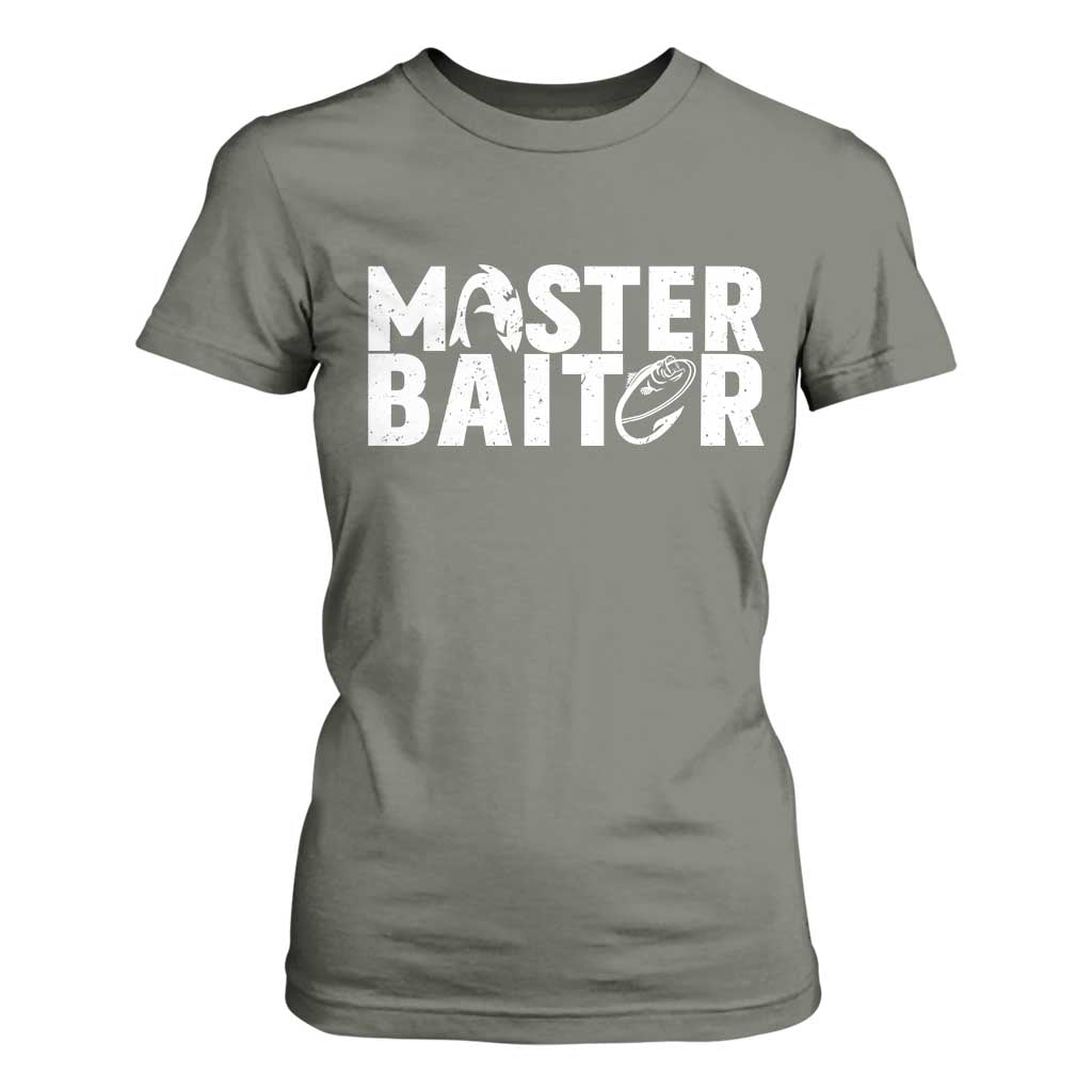 Funny Master Baiter T Shirt For Women Fishing Fisherman Adult Jokes Father's Day TS11 Military Green Print Your Wear