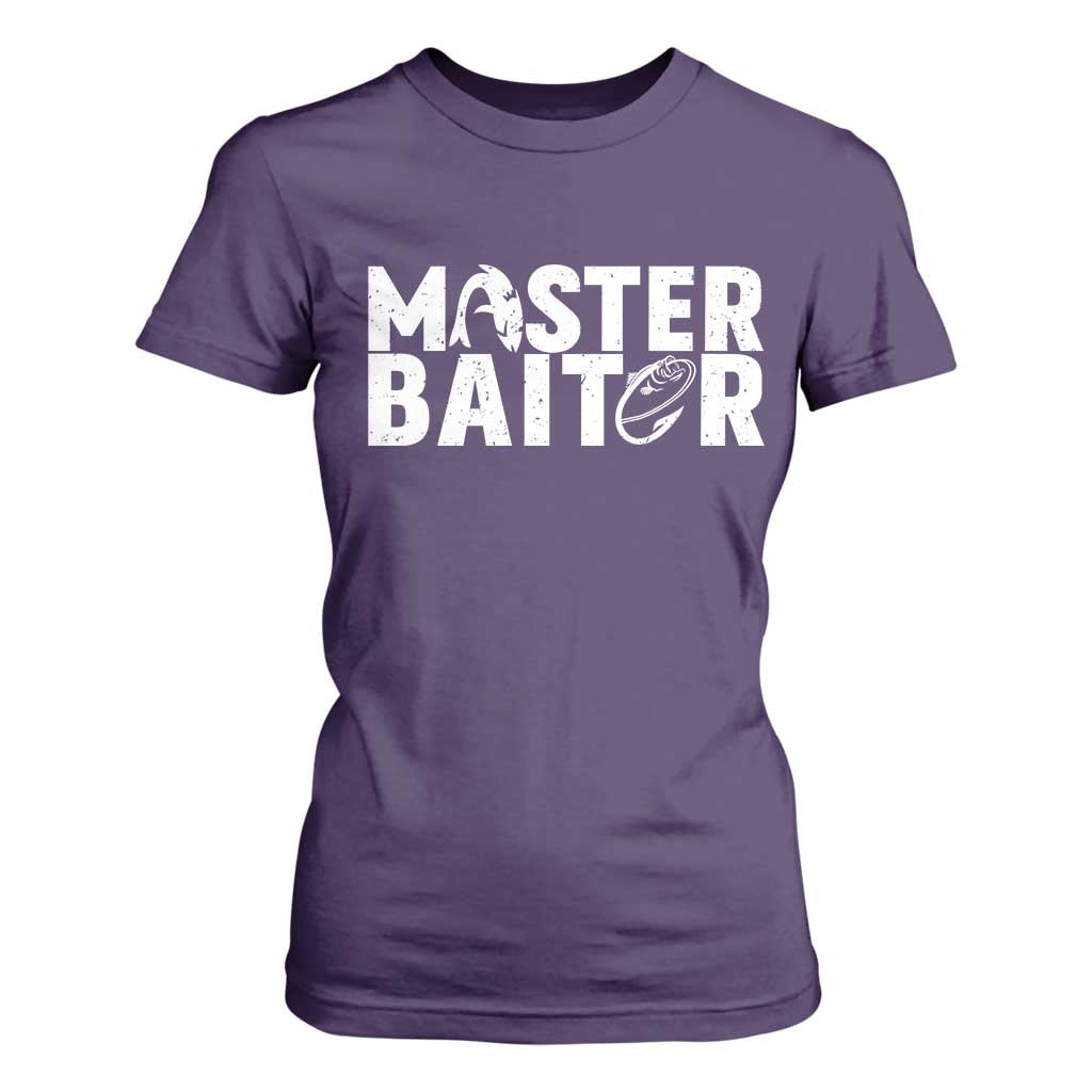 Funny Master Baiter T Shirt For Women Fishing Fisherman Adult Jokes Father's Day TS11 Purple Print Your Wear