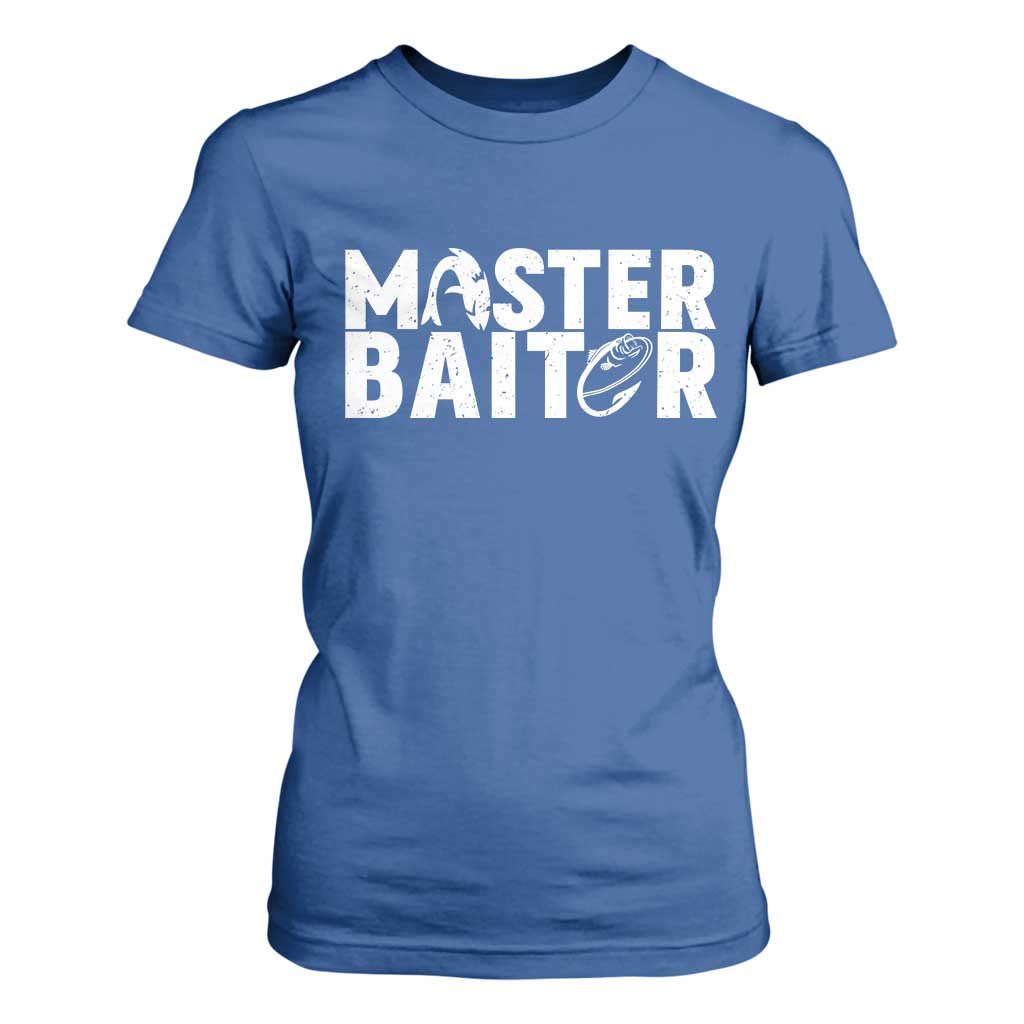 Funny Master Baiter T Shirt For Women Fishing Fisherman Adult Jokes Father's Day TS11 Royal Blue Print Your Wear