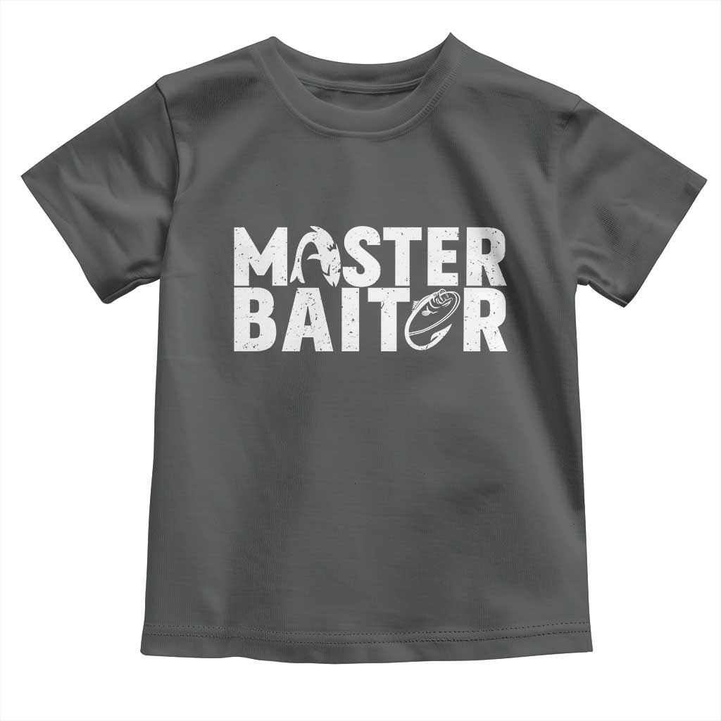 Funny Master Baiter Toddler T Shirt Fishing Fisherman Adult Jokes Father's Day TS11 Dark Heather Print Your Wear