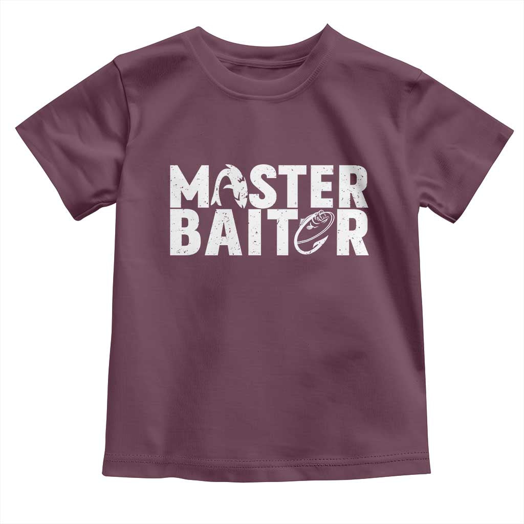 Funny Master Baiter Toddler T Shirt Fishing Fisherman Adult Jokes Father's Day TS11 Maroon Print Your Wear