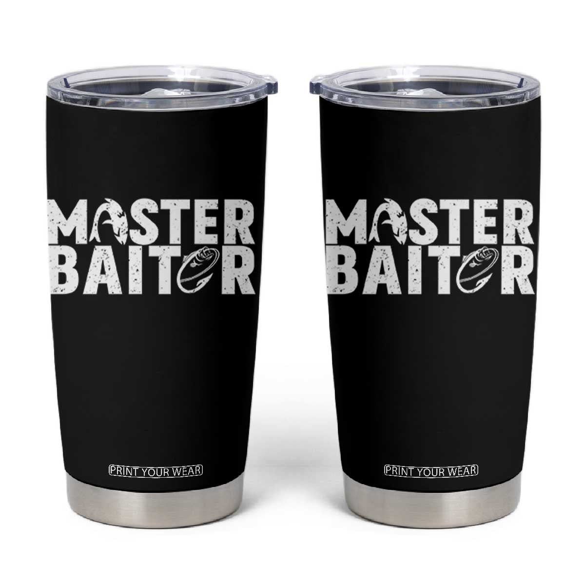 Funny Master Baiter Tumbler Cup Fishing Fisherman Adult Jokes Father's Day TS11 Black Print Your Wear