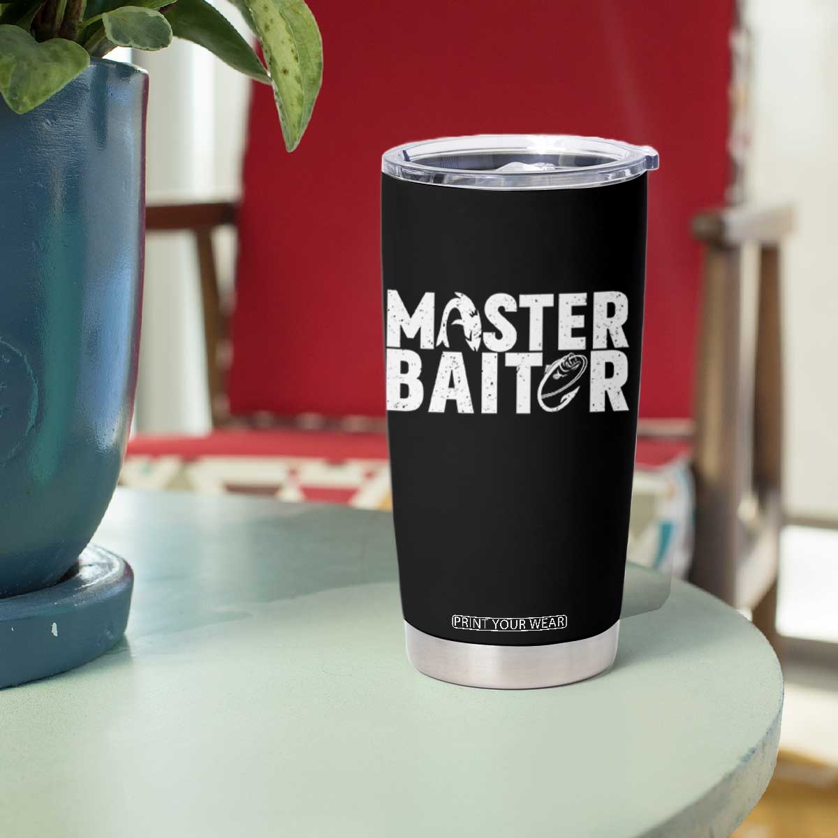 Funny Master Baiter Tumbler Cup Fishing Fisherman Adult Jokes Father's Day TS11 Print Your Wear