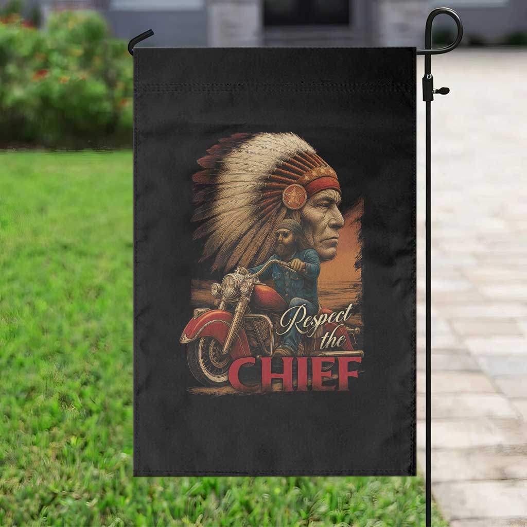 Indian American Rider Garden Flag Respect The Native Chief Native American Motorcycle TS11 Print Your Wear