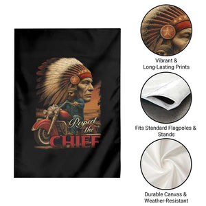 Indian American Rider Garden Flag Respect The Native Chief Native American Motorcycle TS11 Print Your Wear