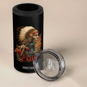 Indian American Rider 4 in 1 Can Cooler Tumbler Respect The Native Chief Native American Motorcycle TS11 Print Your Wear