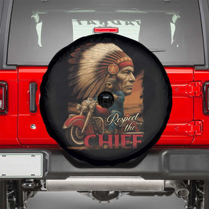 Indian American Rider Spare Tire Cover Respect The Native Chief Native American Motorcycle TS11 Black Print Your Wear