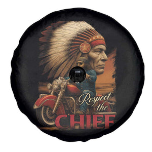 Indian American Rider Spare Tire Cover Respect The Native Chief Native American Motorcycle TS11 Print Your Wear