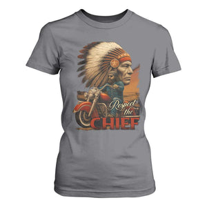 Indian American Rider T Shirt For Women Respect The Native Chief Native American Motorcycle TS11 Charcoal Print Your Wear