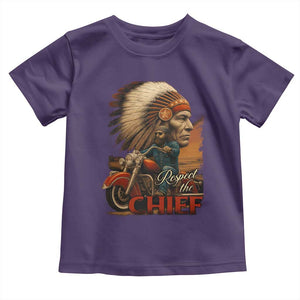 Indian American Rider Toddler T Shirt Respect The Native Chief Native American Motorcycle TS11 Purple Print Your Wear