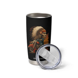 Indian American Rider Tumbler Cup Respect The Native Chief Native American Motorcycle TS11 Print Your Wear