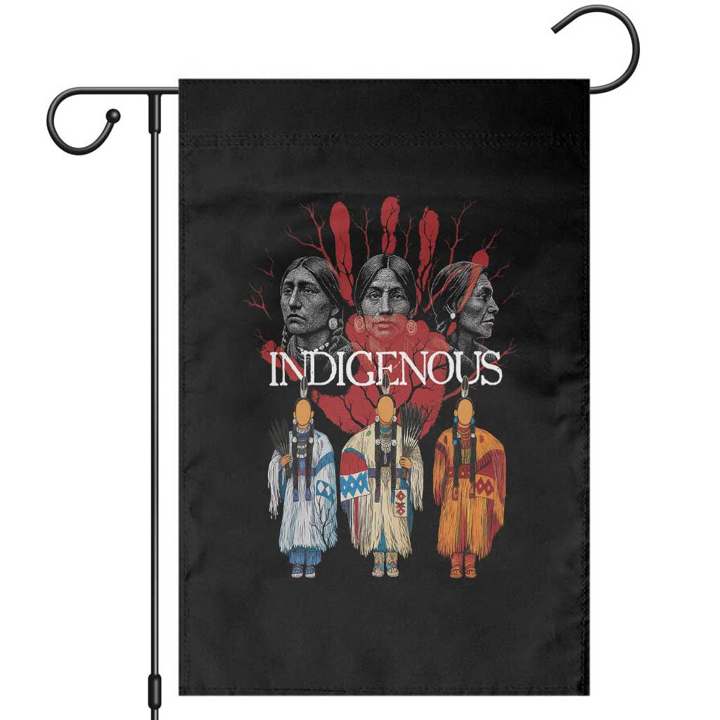 Native American Indigenous Women MMIW Red Hand Indian Garden Flag TS11 Black Print Your Wear