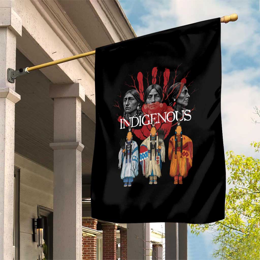 Native American Indigenous Women MMIW Red Hand Indian Garden Flag TS11 Print Your Wear