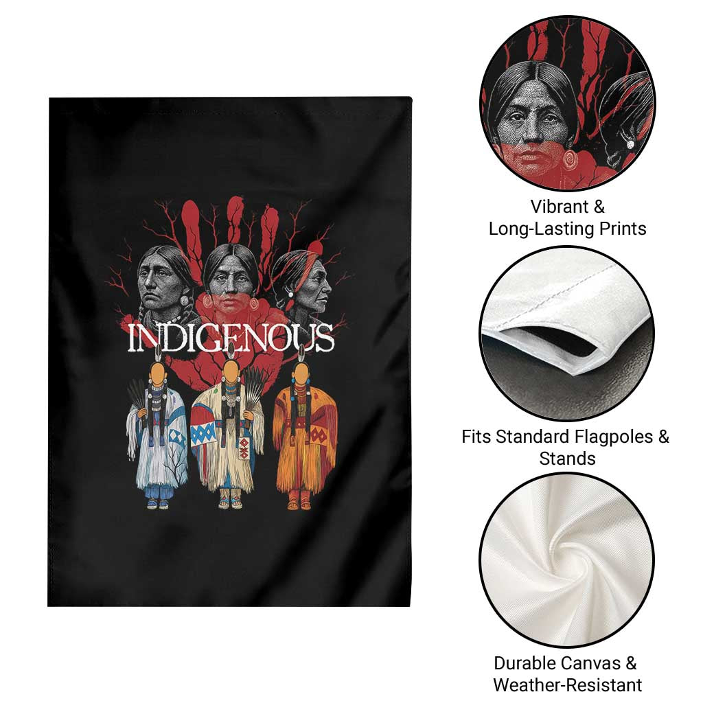 Native American Indigenous Women MMIW Red Hand Indian Garden Flag TS11 Print Your Wear