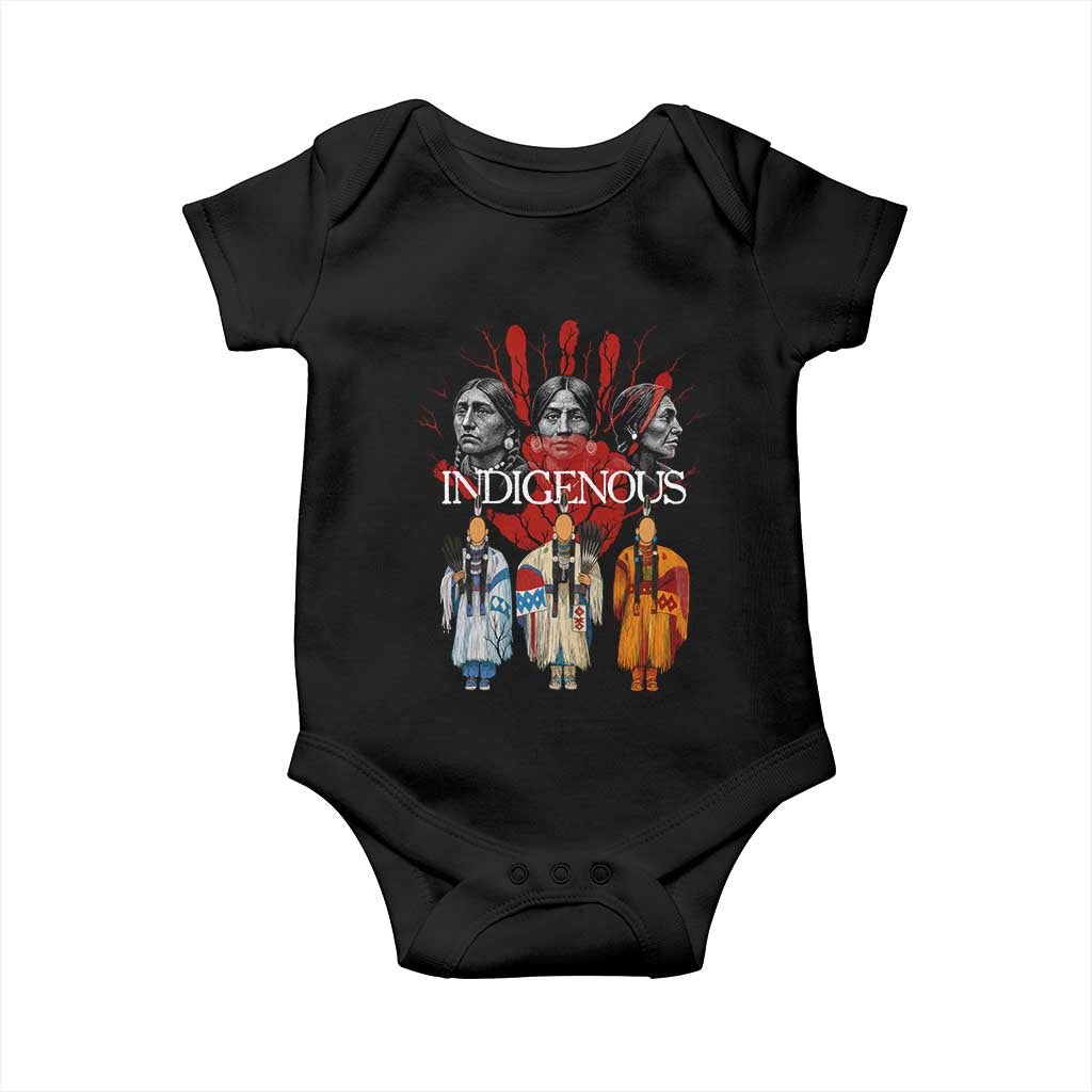 Native American Indigenous Women MMIW Red Hand Indian Baby Onesie TS11 Black Print Your Wear
