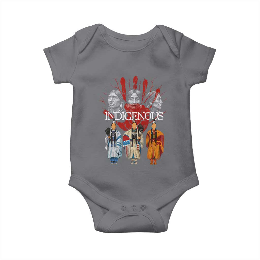 Native American Indigenous Women MMIW Red Hand Indian Baby Onesie TS11 Charcoal Print Your Wear