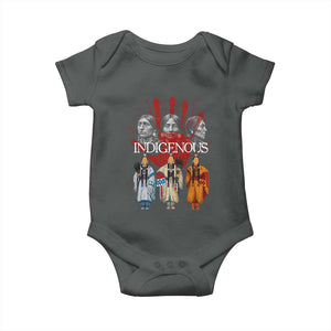 Native American Indigenous Women MMIW Red Hand Indian Baby Onesie TS11 Dark Heather Print Your Wear