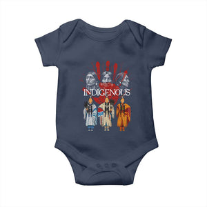 Native American Indigenous Women MMIW Red Hand Indian Baby Onesie TS11 Navy Print Your Wear