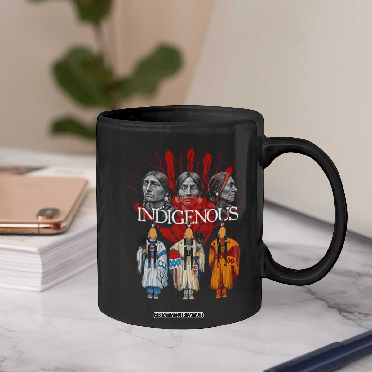 Native American Indigenous Women MMIW Red Hand Indian Coffee Mug TS11 Print Your Wear
