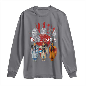 Native American Indigenous Women MMIW Red Hand Indian Long Sleeve Shirt TS11 Charcoal Print Your Wear
