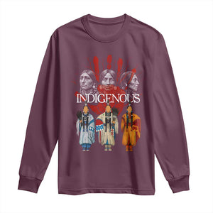 Native American Indigenous Women MMIW Red Hand Indian Long Sleeve Shirt TS11 Maroon Print Your Wear