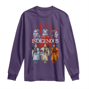 Native American Indigenous Women MMIW Red Hand Indian Long Sleeve Shirt TS11 Purple Print Your Wear