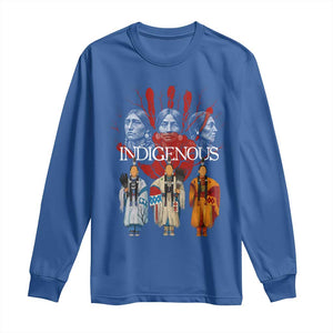 Native American Indigenous Women MMIW Red Hand Indian Long Sleeve Shirt TS11 Royal Blue Print Your Wear