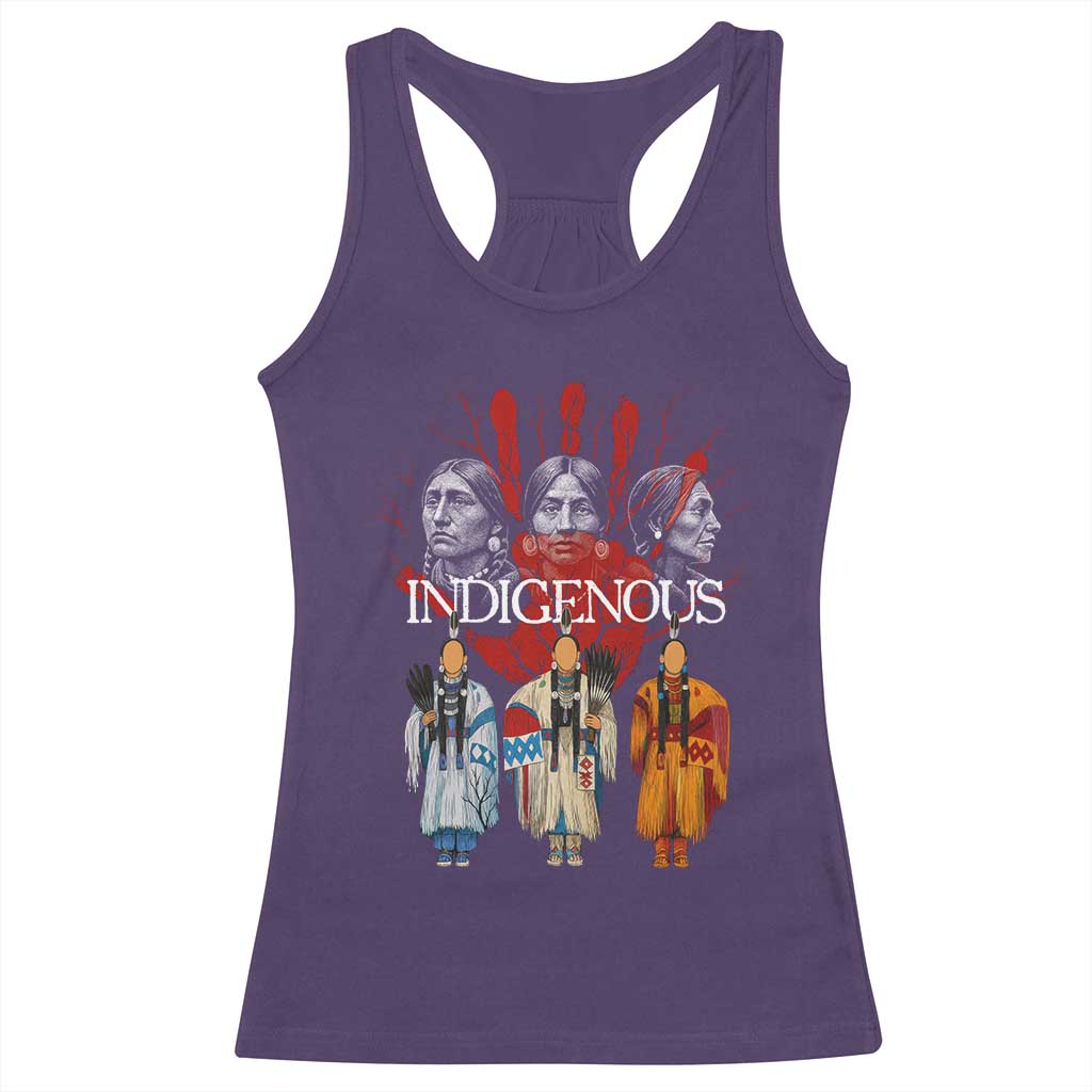 Native American Indigenous Women MMIW Red Hand Indian Racerback Tank Top TS11 Purple Print Your Wear