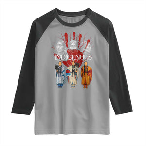 Native American Indigenous Women MMIW Red Hand Indian Raglan Shirt TS11 Sport Gray Black Print Your Wear